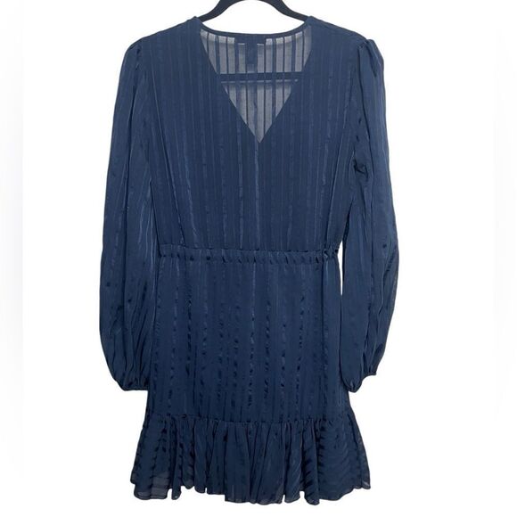 Aqua Bloomingdales Striped Long Sleeve Flowy Dress Blue Size Medium - Picture 3 of 3